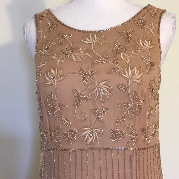 LaBelle 100%SilkBeadedSleevelessFormalGownSz 6, 8 - Picture 8 of 8